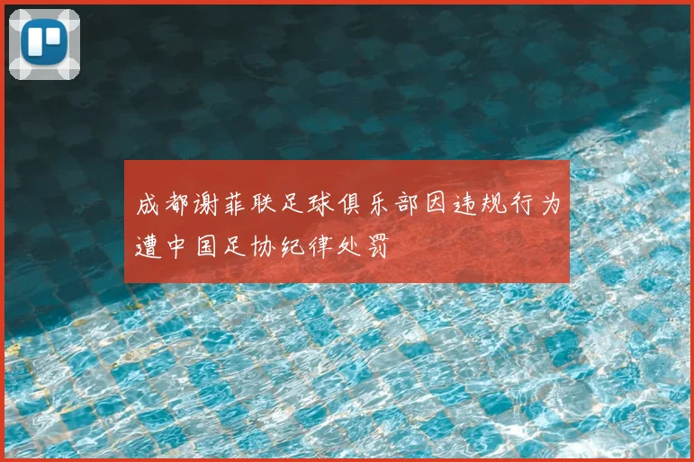成都谢菲联足球俱乐部因违规行为遭中国足协纪律处罚